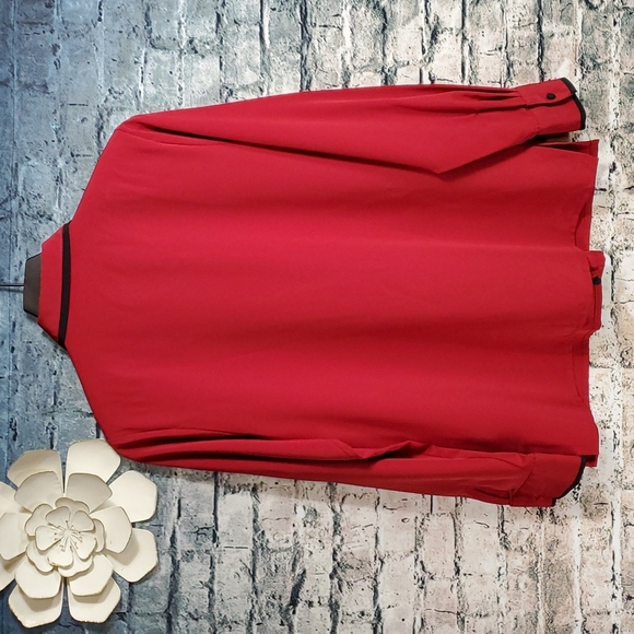 Vintage | Yves St. Clair 80s Career Wear Red and Black Power Blouse - Picture 7 of 10